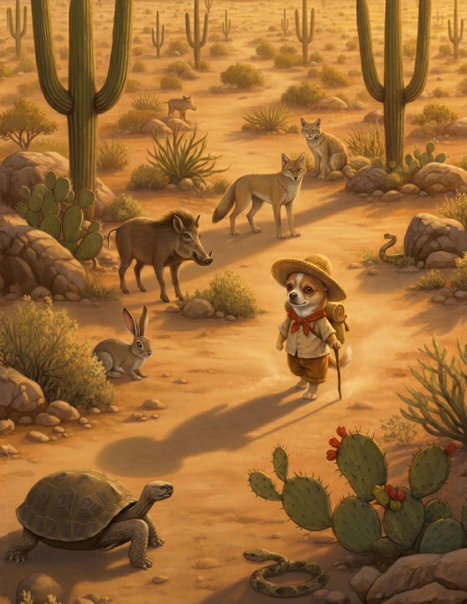 El Besito journeying across desert hills — The Ballad of El Besito