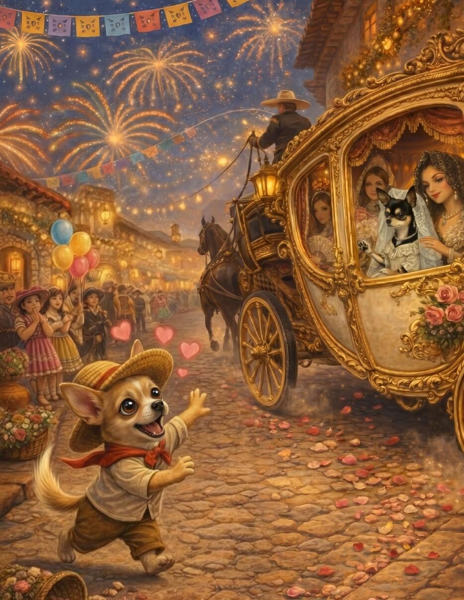 El Besito journeys through the village following La Lupita's carriage