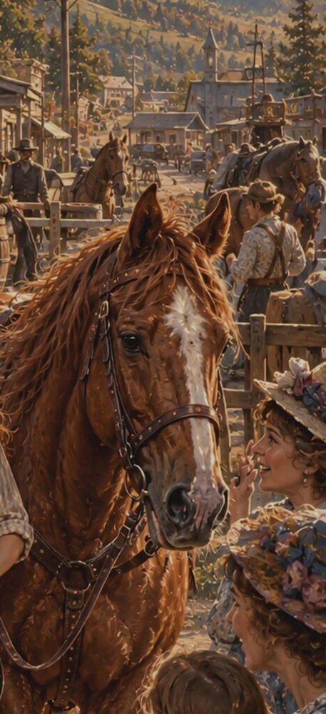 Townspeople gathered in the Appalachian town