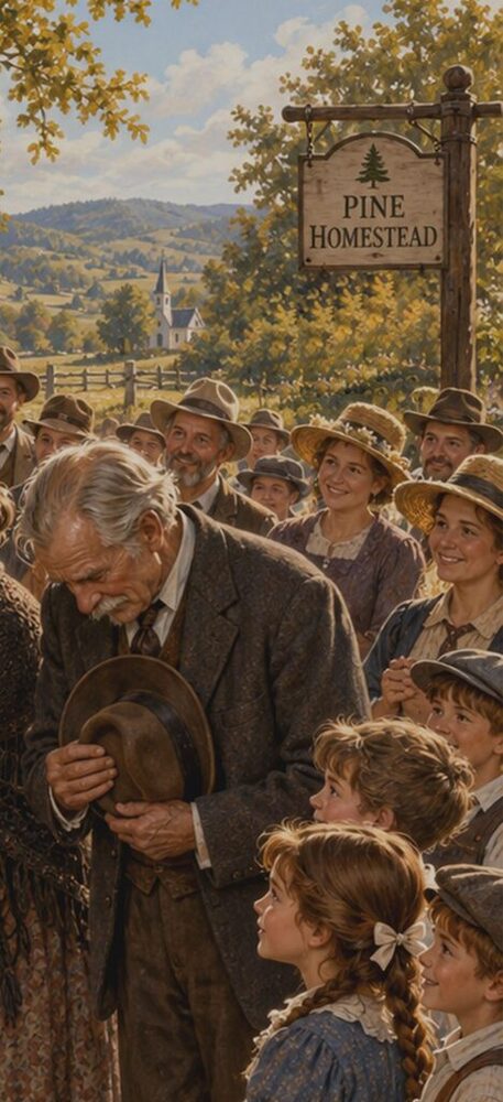Community gathered at Pine Homestead — Mattie Pine