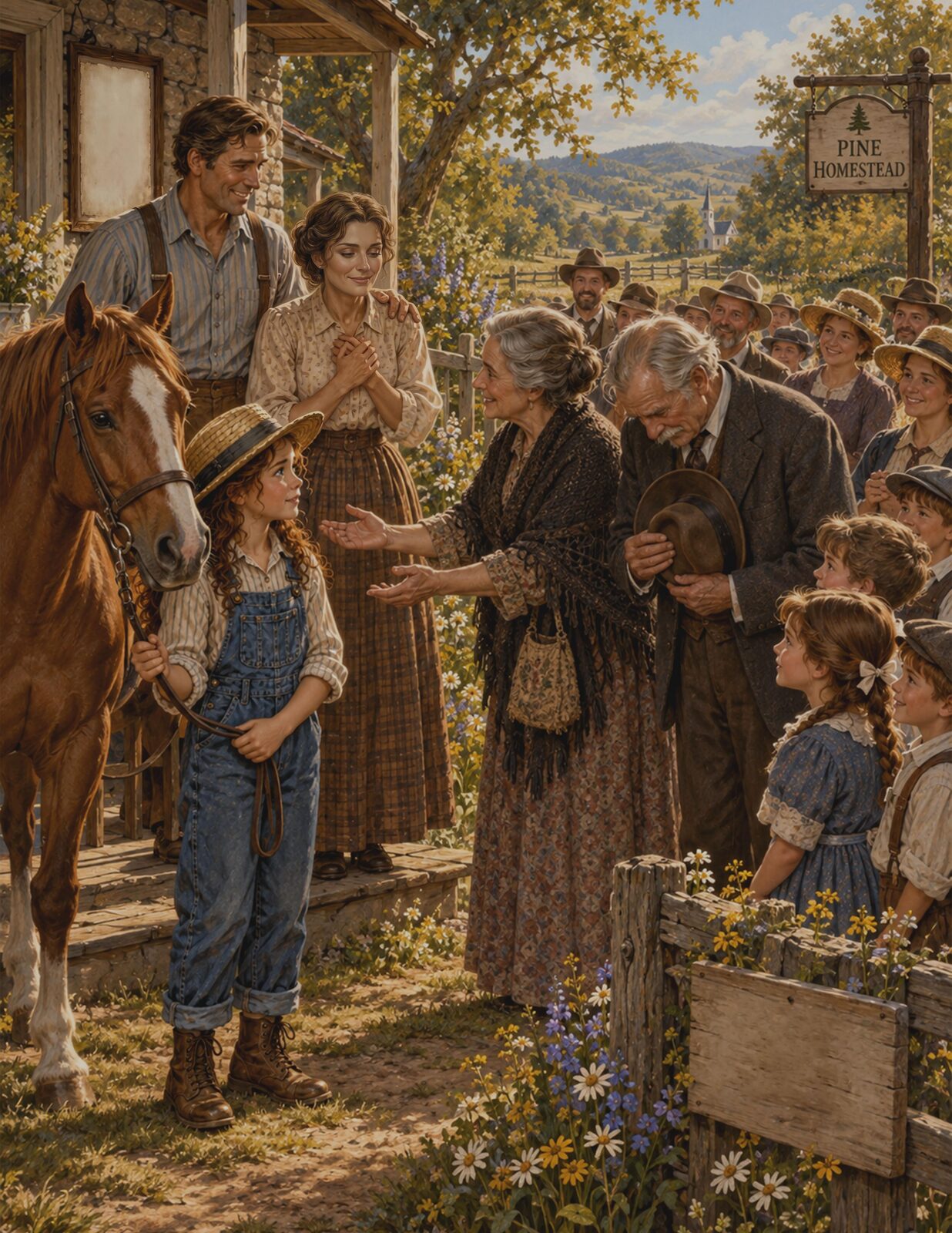 Mattie Pine and her family at Pine Homestead in Appalachia
